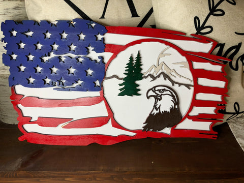 American Flag With Eagle