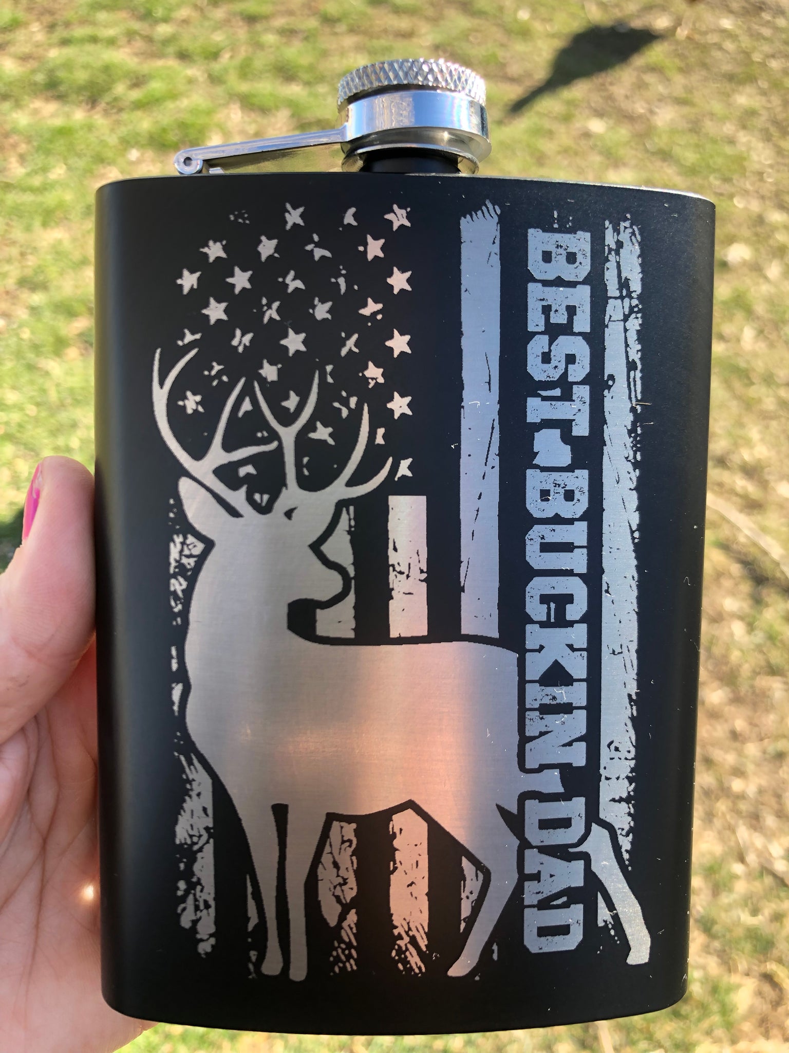 Best Buckin Dad Flask