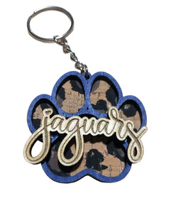 Jaguars Paw Print Keychain