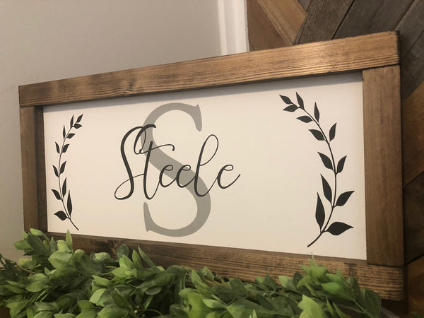 Last Name Monogram Sign