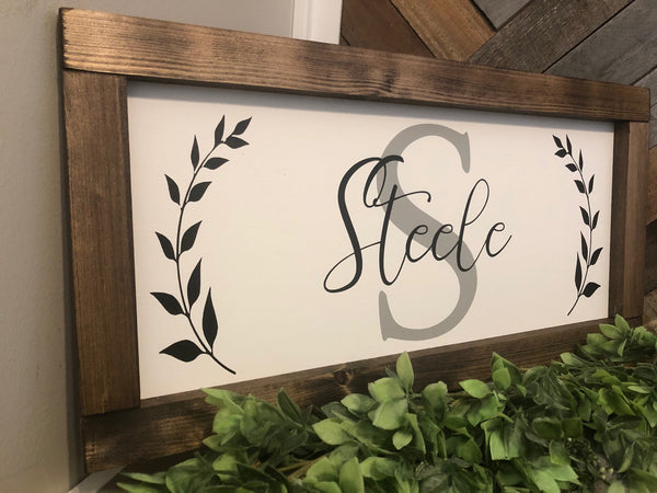 Last Name Monogram Sign