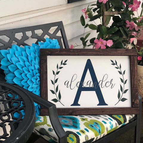 Last Name Monogram Sign